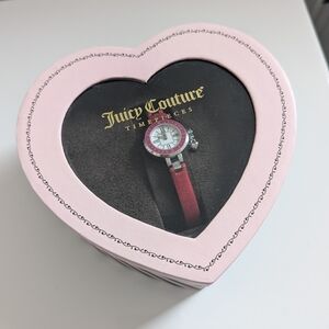 Juicy Couture Pink Watch with Charm Dial Stainless Steel Genuine Leather